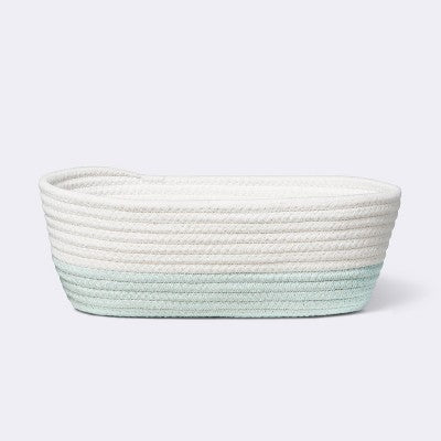  Oval Coiled Rope Bin With Color Band - Cloud Island™