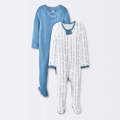  Baby Boys' 2pk So Very Soft Modal Blend Sleep N' Play - Cloud Island™ Light Blue