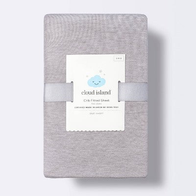  Polyester Rayon Fitted Crib Sheet - Solid Gray - Cloud Island™