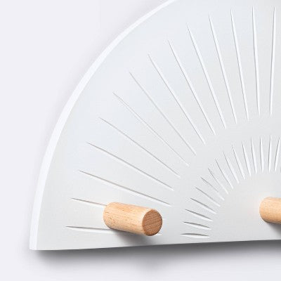  Wall Mounted Hook Rail - White And Natural - Cloud Island™
