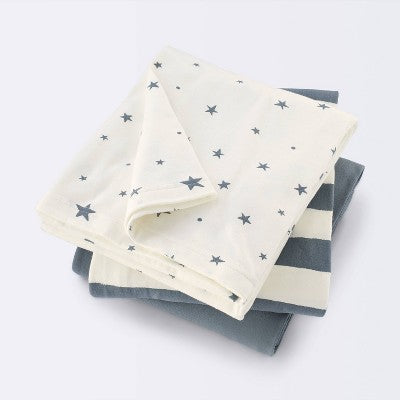  Jersey Swaddle Baby Blanket - Gray - 3pk - Cloud Island™