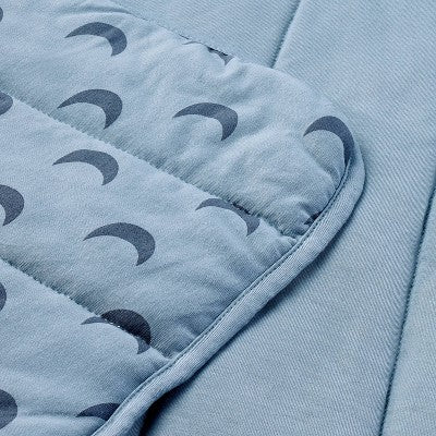  Rayon From Bamboo Jersey Quilted Blanket - Moons - Blue - Cloud Island™