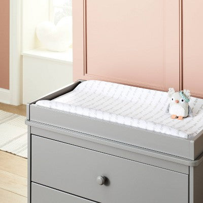  Plush Changing Pad Cover I Love You Script - Gray/White - Cloud Island™