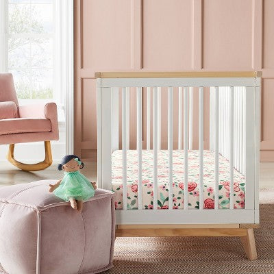  Cotton Fitted Crib Sheet - Large Floral Blooms - Cloud Island™