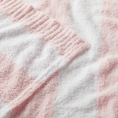  Chenille Stripe Baby Blanket - Light Pink And White Stripe - Cloud Island™