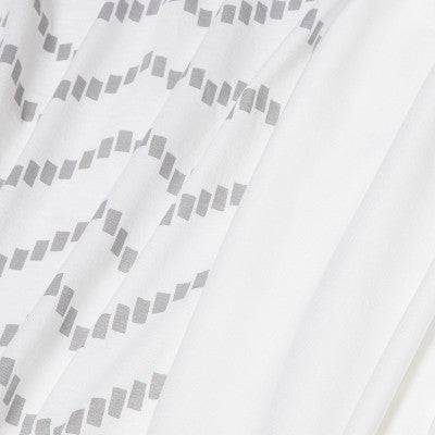  Fitted Jersey Crib Sheet - Cloud Island™ Gray Chevron And Solid White - 2pk