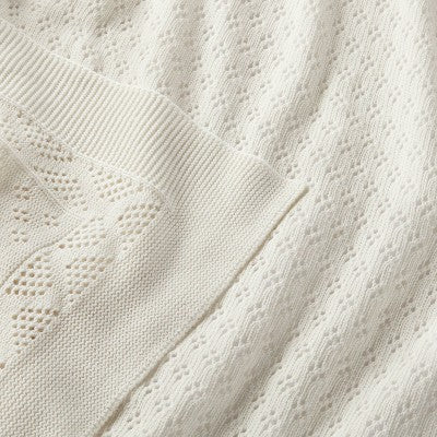  Seed Stitch Pointelle Baby Blanket - Cream - Cloud Island™