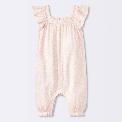  Baby Girls' Floral Modal Jersey Long Legged Romper - Cloud Island™ Pink