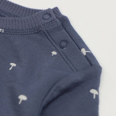  Baby Boys' Mushroom Sweatshirt Romper - Cloud Island™ Navy Blue