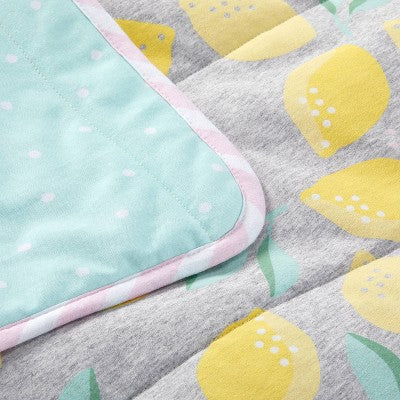  Jersey Knit Reversible Blanket Lemons - Cloud Island™ Gray/Yellow