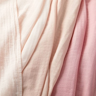  Muslin Swaddle Baby Blanket - Pink Solids - 3pk - Cloud Island™