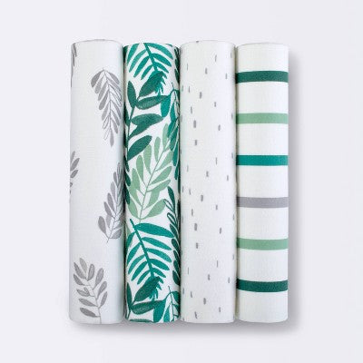  Flannel Baby Blanket - Cloud Island™ Green 4pk