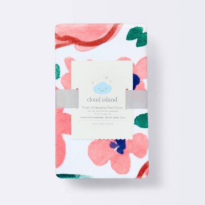  Plush Changing Pad Cover In Bloom - Pink Floral - Cloud Island™