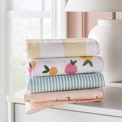  Flannel Baby Blankets Citrus - Cloud Island™ 4pk