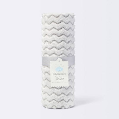  Plush Embossed Baby Blanket Chevron - Cloud Island™ Gray - 100 Each
