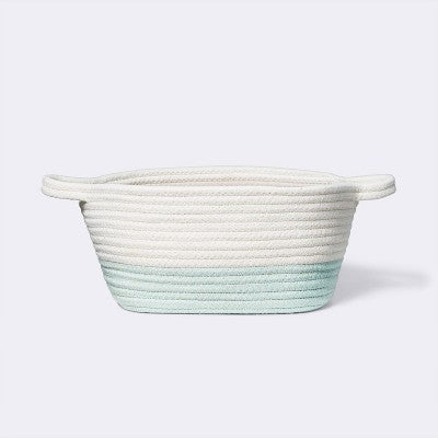  Square Coiled Rope Bin With Color Band - Cloud Island™