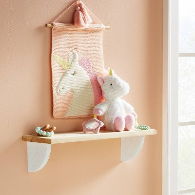  Half Moon Dots And Dash Pattern Decorative Wall Shelf - Natural White - Cloud Island™