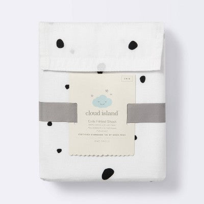  Fitted Crib Sheet Scatter Dot - Cloud Island™ - Black/Cream