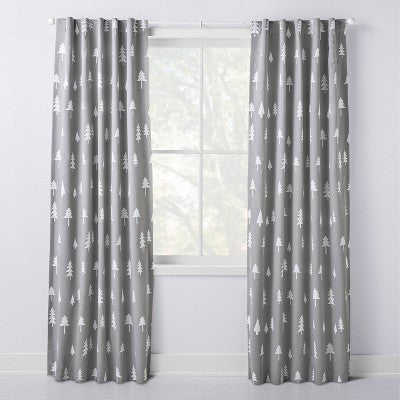  Blackout Curtain Panel Trees - Cloud Island Gray