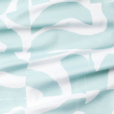  Fitted Crib Sheet Tile Print - White/Seafoam - Cloud Island™