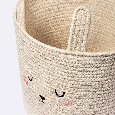  Coiled Rope Forest Animal Medium Round Storage Basket - Rabbit - Cloud Island™