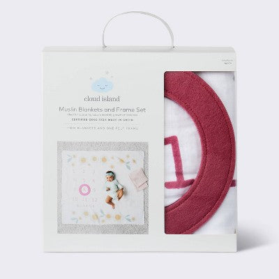  Muslin Blanket With Felt Frame - Pink - Cloud Island™