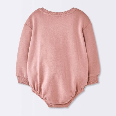  Baby Girls' Love Sweatshirt Romper - Cloud Island™ Pink