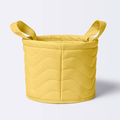  Quilted Fabric Small Round Storage Basket - Cloud Island™