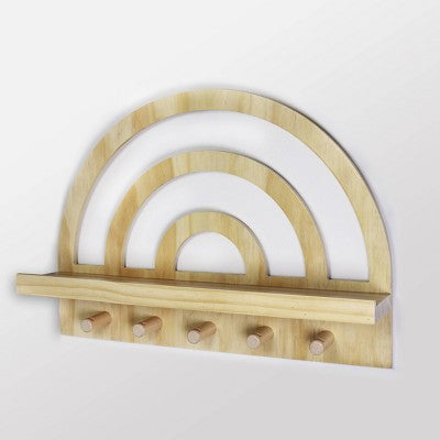 Rainbow Wooden Shelf Natural Wood - Cloud Island™