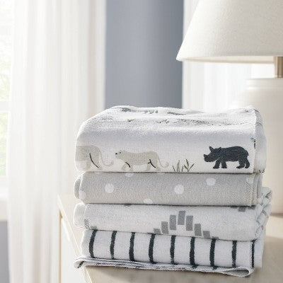  Flannel Baby Blanket - Cloud Island™ Two By Two Animals - 4pk