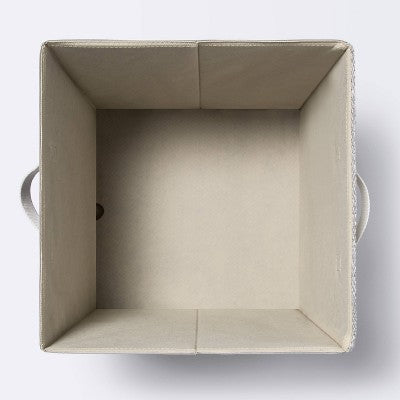  Tufted Canvas 13"x13" Storage Cube - Cloud Island™ Gray/Cream
