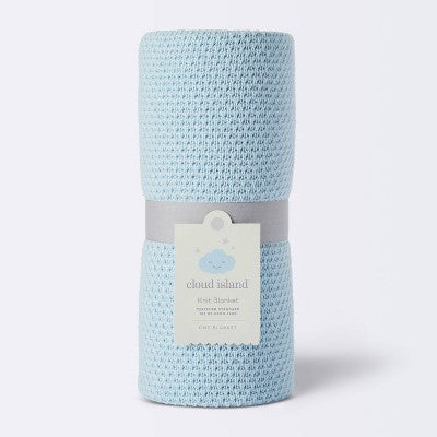  Seed Stitch Sweater Knit Baby Blanket - Light Blue - Cloud Island™