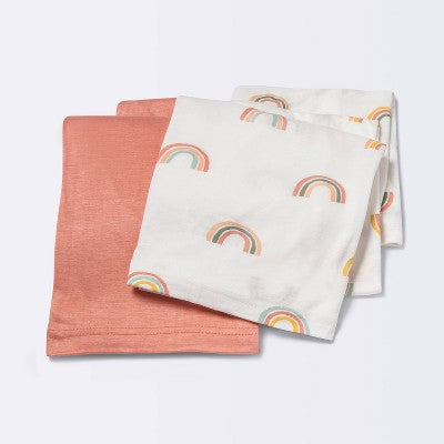  Jersey Swaddle Blanket 2pk - Cloud Island™ Rainbows