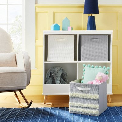  Tufted Canvas 13"x13" Storage Cube - Cloud Island™ Gray/Cream