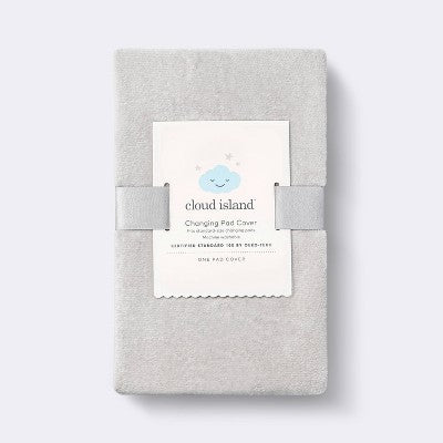  Velvet Spandex Changing Pad Cover - Light Gray - Cloud Island™
