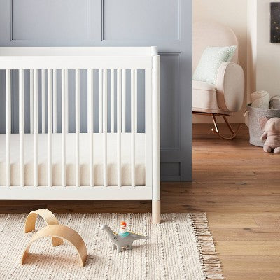  Fitted Jersey Crib Sheet Knit Oatmeal Heather - Cloud Island™ Oatmeal