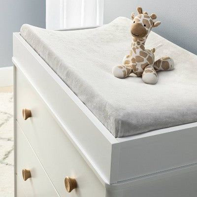  Velvet Spandex Changing Pad Cover - Light Gray - Cloud Island™