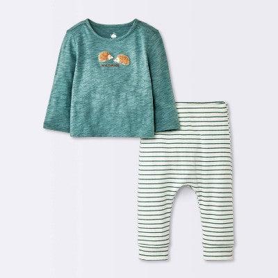  Baby Boys' 2pc Hedgehog Graphic Jogger Pants Set - Cloud Island™ Teal