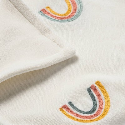  Plush Ribbed Blanket - Cloud Island™ Rainbows