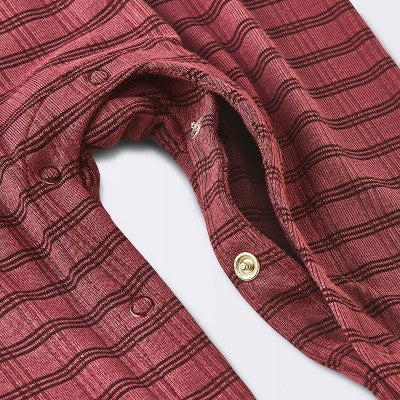  Baby Girls' Jacquard Checkered Romper & Headband - Cloud Island™ Burgundy