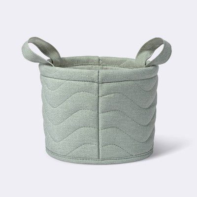  Quilted Fabric Small Round Storage Basket - Cloud Island™