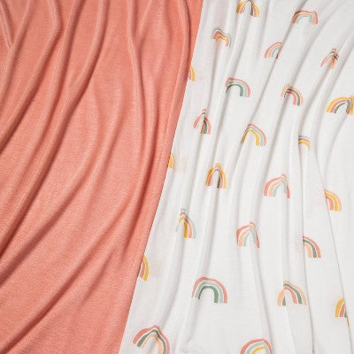  Jersey Swaddle Blanket 2pk - Cloud Island™ Rainbows