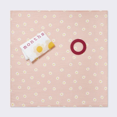 Muslin Blanket With Felt Frame - Pink - Cloud Island™