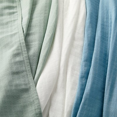  Muslin Swaddle Baby Blanket - Blue Neutrals - 3pk - Cloud Island™