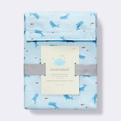  Cotton Fitted Crib Sheet - Whales - Cloud Island™