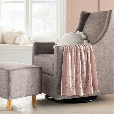  Seed Stitch Pointelle Baby Blanket - Dark Pink - Cloud Island™