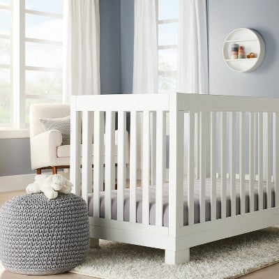  Polyester Rayon Fitted Crib Sheet - Solid Gray - Cloud Island™