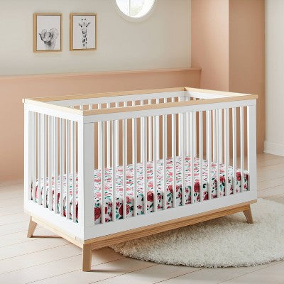  Fitted Jersey Crib Sheet - Pink Floral - 2pk - Cloud Island™
