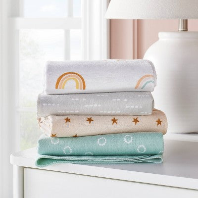  Flannel Baby Blankets Rainbow - Cloud Island™ 4pk