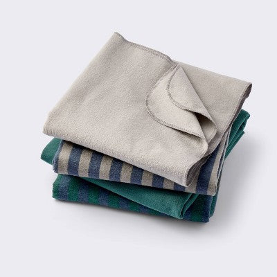  Flannel Baby Blankets - Cool Metallic - 4pk - Cloud Island™